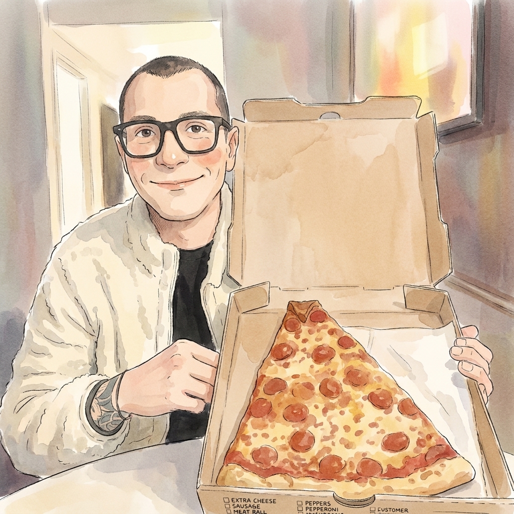 Page 009: monday morning. he asked where the breakfast was. we ordered one slice from the same place. he ate two, and i did not pretend to be surprised.